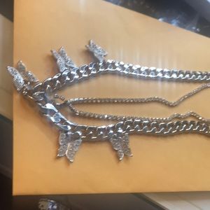 Butterfly necklace. Bling necklace